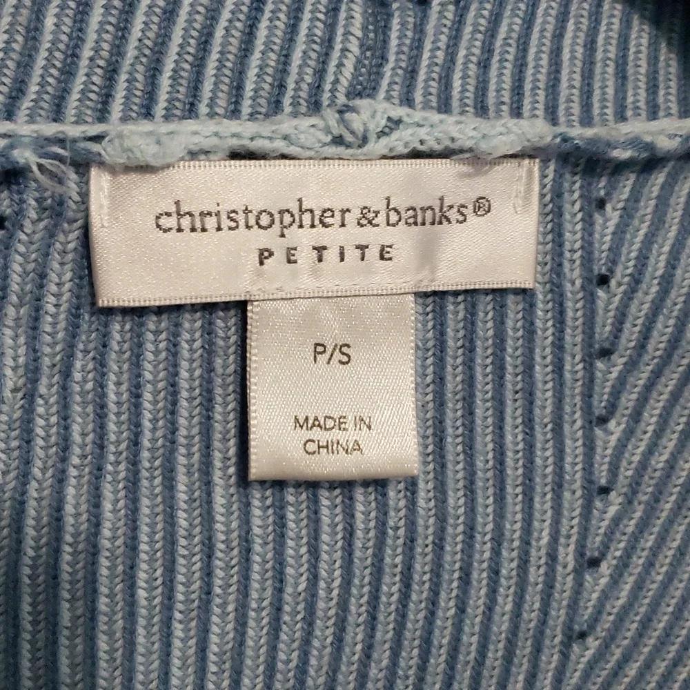 Christopher & Banks cardigan striped dusty blue Sz Petite S